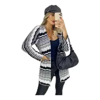 Kimono Feminino Casaco Tricot Inverno Zig Listrado Tendência - EUC STORE em oferta na Magazine Luiza