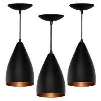 Kit 3 Pendentes Vegas (Preto Textura / Bronze) em oferta na Casas Bahia