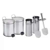 Kit 2 Lixeiras aço inox de 5 Litros e 2 escovas sanitárias Healer em oferta na Magazine Luiza
