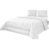 Edredom Casal Queen 3Pçs Cobertor Frio Quente Inverno Branco em oferta na Casas Bahia