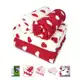 Jogo de Toalhas de Banho Döhler Algodão Prisma - Formosa Vermelho e Branco 4 Peças em oferta