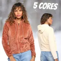 Jaqueta We're The Basic Pelinho C/ Capuz Feminina (P, M, G, GG) em oferta na Zattini