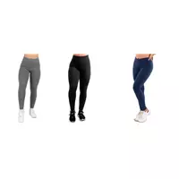 Imagem da promoção Kit 3 Calças Legging Flanelada Feminina Inverno Fitness