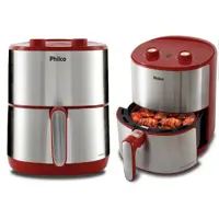 Fritadeira Elétrica sem Óleo Air Fry Philco Inox Redstone PFR10VI 1500W 4L - Inox em oferta na Casas Bahia