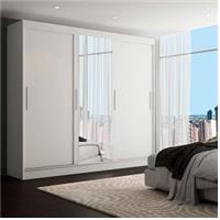 Imagem da promoção Guarda-Roupa Casal Katherine 3 Portas 2 Gavetas com Espelho Branco - Panorama Móveis