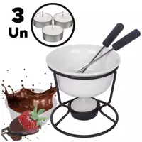 Imagem da promoção Aparelho Conjunto Fondue 5 Peças Cerâmica Antiaderente Redondo