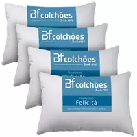 Imagem da promoção Kit 4 Travesseiros Fibra Siliconada Antialérgico Macio 45x65cm BF Colchões