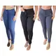 Kit 3 calças feminina cintura alta com elastano em oferta
