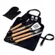 Kit Churrasco 8 Peças Com Faca Garfo Avental Luva em oferta