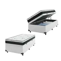 Cama Box Baú Solteiro + Colchão D33 One Face - Couro Branco em oferta na Carrefour