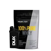 Imagem da promoção 100 Whey Pure Refil 900g - Probiotica + Coqueteleira Dux Morango