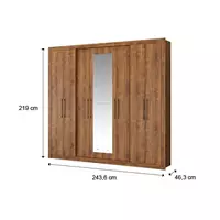 Imagem da promoção Guarda Roupa Casal 8 Portas 4 Gavetas Espelho Native Carraro