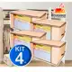 Kit 4 Caixas Organizadoras 60X45X30 Grande de Roupas Calçados Cobertas TNT Com Tampa Anti-Poeira Umi em oferta