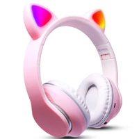 Imagem da promoção Fone De Ouvido Gatinho Gamer Headset Bluetooth Sem fio Led RGB Infantil MP3 Cartão SD Recarregavel