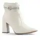Bota Feminina Lumiss Strass Salto Alto Grosso Brilho Cristal Coturno Bico Fino Confortável Fashion M em oferta