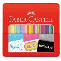 Imagem da promoção Kit Lápis de Cor Pastel + Neon + Metálico Faber-Castell EcoLápis  24 Cores