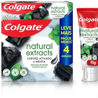 Imagem da promoção Creme Dental Colgate Natural Extracts Carvão Ativado e menta 4 unid 90g