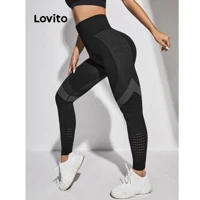 Imagem da promoção Lovito Leggings Esportivos Lisos E Ocos Para Mulheres LNL48034