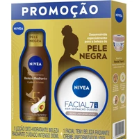 Imagem da promoção NIVEA Kit Beleza Radiante - Hidratante Desodorante Corporal Cuidado Intenso 200ml + Hidratante 7 em