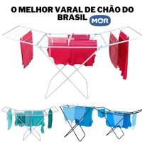 Imagem da promoção Varal de Chão Grande Roupa Portátil Original Mor Com Abas