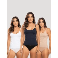 Imagem da promoção Kit 3 Camisetas Feminina Zero Transparência em Poliamida