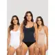 Kit 3 Camisetas Feminina Zero Transparência em Poliamida em oferta