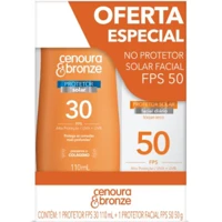 Imagem da promoção Kit Protetor Solar Corpo Cenoura e Bronze Fps 30 110ml + Facial Fps 50 50g