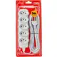 Extensao com Terra 5 Entradas Cabo 3X0 75Mm2 5M Br em oferta