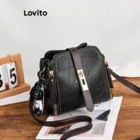 Imagem da promoção Lovito Casual Bolsa Feminina Pequena de Ombro Lisa Básica LNA32140 (Preto)