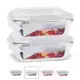 Kit Conjunto 2 Potes Vidro Hermético Tampa Plástico Marmita Mantimentos 370ml - Casa Linda em oferta