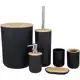 Kit Conjunto para Banheiro Bambu 6 Peças, Preto em oferta