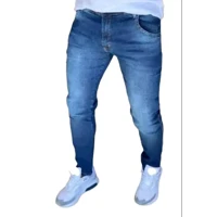 Imagem da promoção Calça jeans masculina bege sarja tradicional skinny slim lançamento 2024 - Emporium black