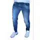 Calça jeans masculina bege sarja tradicional skinny slim lançamento 2024 - Emporium black em oferta
