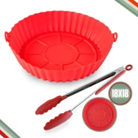 Imagem da promoção Kit Forma De Silicone Airfryer 18x18cm + Pegador Silicone - CLINK