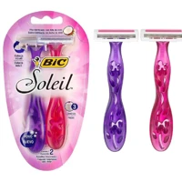 Imagem da promoção Aparelho De Depilar Soleil Rosa E Roxo Com Fita Lubrificante De Óleo De Coco BIC 2 Unidades