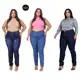 KIT 3 Calça Jeans Feminina Plus Size Cintura Alta Com Lycra Elastano Premium efeito Empina Bumbum Pr em oferta