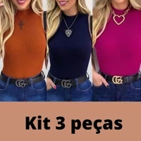 Imagem da promoção Kit 3 Garrafinhas Tricot Blogueirinha Gola Alta