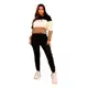 Conjunto Moletom Feminino Flanelado Branco - Cinza- Preto em oferta
