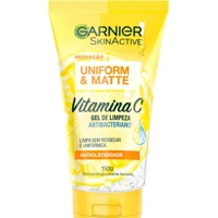 Imagem da promoção Gel de Limpeza Facial Garnier Uniform & Matte Vitamina C Antioleosidade, 150ml, Antibacteriano