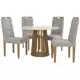 Mesa de Jantar 4 Cadeiras 4 Lugares Redonda - Freijó e Off White Kappesberg em oferta