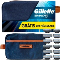 Imagem da promoção Gillette 1 Kit Mach3, Carga para Aparelho 12 Uds + 1 Nécessaire