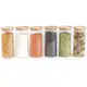 Kit 6 Potes de Vidro Empilháveis com Tampa de Bambu 800ml - Oikos em oferta