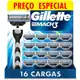 Refil Para Barbear Gillette Mach3 16 Unidades em oferta