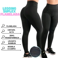 Imagem da promoção Legging Flanelada Grossa Calça Leg Peluciada Forrada Por Dentro Costura Reforçada Calça Térmica