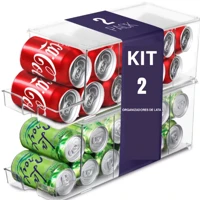 Imagem da promoção Kit 2 Organizador Lata Refrigerante Cerveja Acrílico Suporte De Geladeira