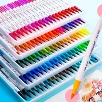 Imagem da promoção Kit 12/24/36/48/60 Canetas 2 em 1 Brush Lettering e Ponta Fina Dual Pen Canetinha Colorir Desenho