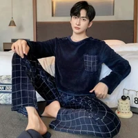 Imagem da promoção conjunto pijama masculino feminino quente flanela inverno pijama de frio feminino