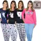 Kit com 2 Pijamas Feminino Inverno Longo Listrado em malha premium Direto da Fabrica em oferta