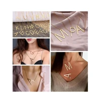 Imagem da promoção Colar Letra Lisa Grande Folheado Inicial Cravejada Semi Joia Banhada Folheado