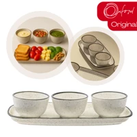 Imagem da promoção Jogo Petisqueira Bandeja Retangular 3 Bowls Para Servir Brisa Oxford